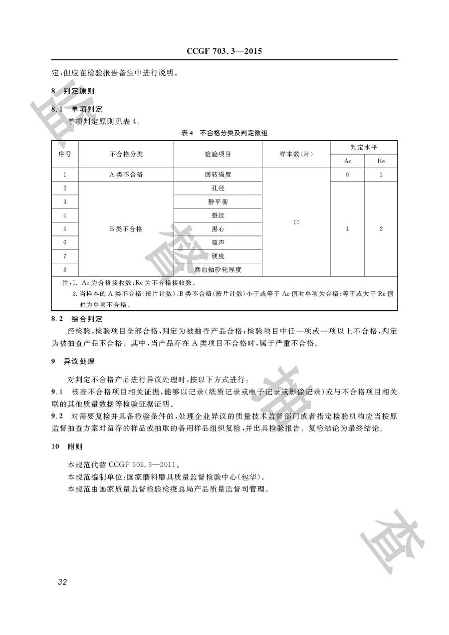 砂轮产品质量监督抽查实施规范