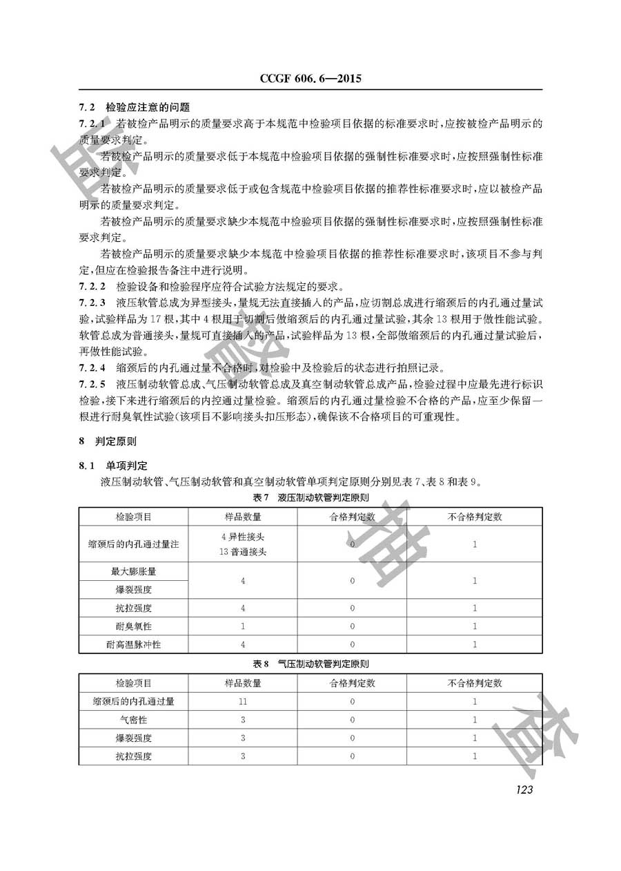 制动软管产品质量监督抽查实施规范